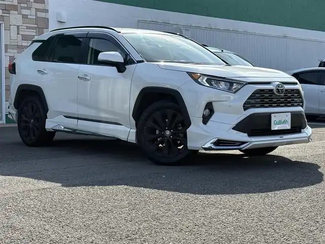 トヨタ ＲＡＶ４ G Zパッケージ 徳島県 2019(令1)年 9.3万km ホワイトパールクリスタルシャイン モデリスタエアロ　純正９型ナビ　ブラインドスポットモニター　BSM　ステアリングヒーター　シートヒーター　パワーバックドア　革巻ステアリング　フォグライト　LEDライト　スペアタイヤ　スマートキー　ETC