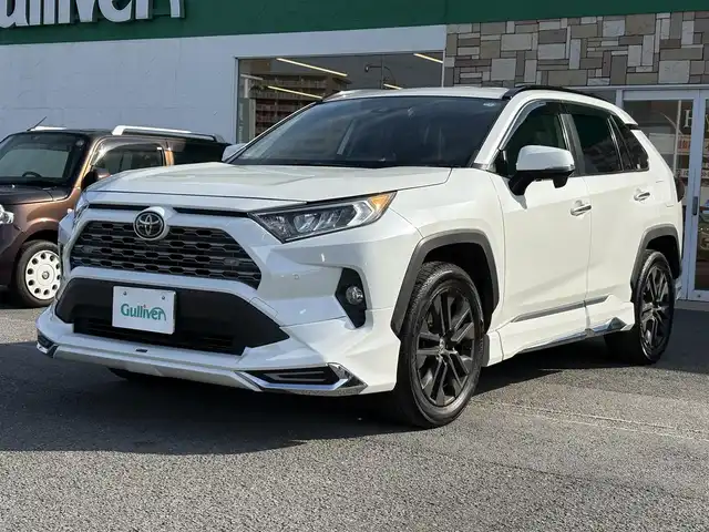 トヨタ ＲＡＶ４ G Zパッケージ 徳島県 2019(令1)年 9.3万km ホワイトパールクリスタルシャイン モデリスタエアロ　純正９型ナビ　ブラインドスポットモニター　BSM　ステアリングヒーター　シートヒーター　パワーバックドア　革巻ステアリング　フォグライト　LEDライト　スペアタイヤ　スマートキー　ETC