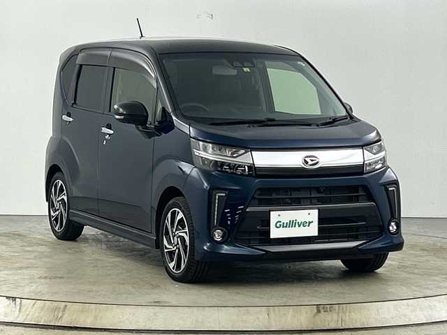 ダイハツ ムーヴ カスタム RS ハイパーLTD SAⅢ 愛知県 2022(令4)年 1.3万km ブラックマイカメタリック/レーザーブルークリスタルシャイン 2トーン 禁煙車/純正7インチナビ/（CD/DVD/Bluetooth/フルセグTV/USB)/全方位カメラ/スマートアシストIII/・衝突軽減ブレーキ/・レーンキープアシスト/・オートマチックハイビーム/。コーナーセンサー/ETC/ドライブレコーダー/シートヒーター/純正15インチアルミホイール/スマートキー/スペアキー1本/プッシュスタート/LEDヘッドライト/フロントフォグランプ/純正フロアマット/横滑り防止装置/ベンチシート/電動格納ミラー