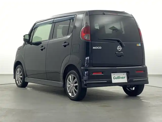 日産 モコ X エアロスタイル 福井県 2013(平25)年 7.9万km ブルーイッシュブラック 社外ナビ【CN-RX06D] /CD/DVD/Blu-ray/フルセグTV/Bluetooth/SD/プッシュスタート/スペアキー/フォグランプ/ライトレベライザー /ウィンカー・電動格納式ミラー/ステアリングチルド機構/サイドバイザー/リアワイパー/社外１４インチアルミ