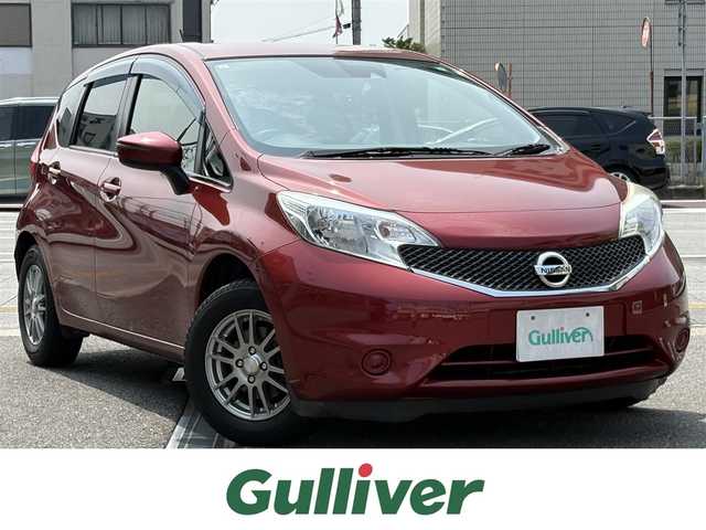 日産 ノート X 三重県 2015(平27)年 9.8万km ラディアントレッド ♪ワンオーナー♪/エマージェンシーブレーキ/LDW(車線逸脱警報)/純正ナビ/・フルセグ・USB/・CD・AUX/インテリジェントキー×2/プッシュスタート/前後ドライブレコーダー/アイドリングストップ/電動格納ミラー/ターンミラー/ETC/ドアバイザー/フロアマット/プライバシーガラス/ライトレベリング