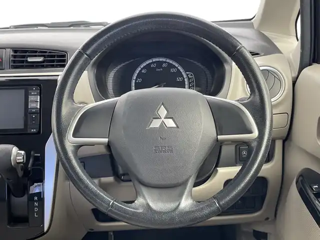 三菱 ｅＫワゴン G e－アシスト 新潟県 2015(平27)年 6.9万km アメジストブラック 純正メモリナビ【700W】/　フルセグTV/Bluetooth/CD/DVD/USB/バックモニター/衝突被害軽減ブレーキ/横滑り防止装置/アイドリングストップ