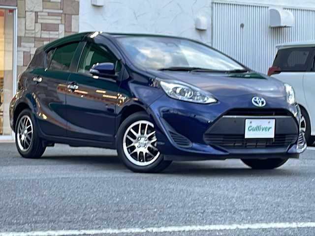 トヨタ アクア S スタイルブラック 徳島県 2018(平30)年 2.5万km ダークブルーマイカ 社外7型SDナビ　TZ-NAV01/（BT/DISC/SD/フルセグ/ラジオ）/バックカメラ/前後コーナーセンサー/ETC/社外15インチアルミホイール/アイドリングストップ/オートライト/オートマチックハイビーム/プッシュスタート/スマートキー/スペアキー