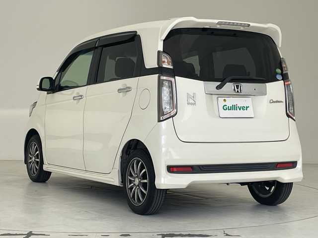 ホンダ Ｎ ＷＧＮ カスタム G Aパッケージ 沖縄県 2013(平25)年 9.3万km プレミアムホワイトパール 社外ナビ　【AVIC-ZH0009】/　(ＣＤ　ＤＶＤ　フルセグＴＶ　Ｂｌｕｅｔｏｏｔｈ　USB)/ドライブレコーダー前方/ＥＴＣ/クルーズコントロール/ハーフレザーシート/革巻きステアリング/ＨＩＤヘッドライト/純正フロアマット/プッシュスタート/スマートキー/スペアキー有り/純正14インチアルミホイール