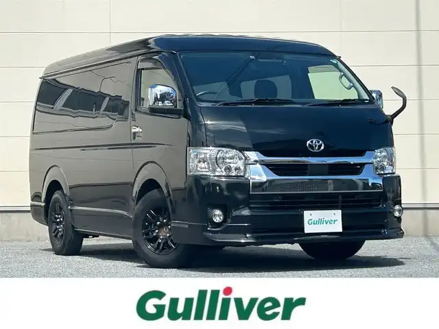 トヨタ ハイエース GL ロング 茨城県 2020(令2)年 6.6万km ブラックマイカ 純正ナビ（DVD再生機能有）/モデリスタエアロ/デジタルインナーミラー/純正アルミホイル付/衝突被害軽減/レーンキープアシスト/オートマチックハイビーム/LEDライト/前方ドライブレコーダー/前後コーナーセンサー/リアドアイージークローザー/純正フロアマット/フリップダウンモニター/Bluetooth接続/フルセグTV/HDMI接続/ISOFIX/保証書/取扱説明書/プッシュスタート
