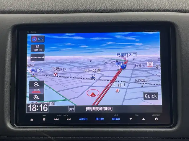 ホンダ ヴェゼル ハイブリッド Z 群馬県 2015(平27)年 6万km クリスタルブラックパール 純正8型ナビ　バックカメラ　ローダウン　衝突被害軽減ブレーキ　クルーズコントロール　パドルシフト　ETC　シートヒーター　電動サイドブレーキ　ルーフレール　LEDライト　オートライト　スマートキー 　禁煙車