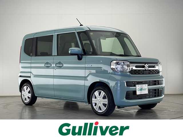 スズキ スペーシア HYBRID X 宮崎県 2023(令5)年 0.1万km未満 オフブルーM デジタルスピードメーター&マルチインフォメーションディスプレイ/デュアルセンサーブレーキサポートII/コーナーセンサー/両側パワースライドドア/前席シートヒーター/後席マルチユースフラップ/電動格納ミラー/ステアリングスイッチ/アイドリングストップ/ロールサンシェード/純正フロアマット/プッシュスタート