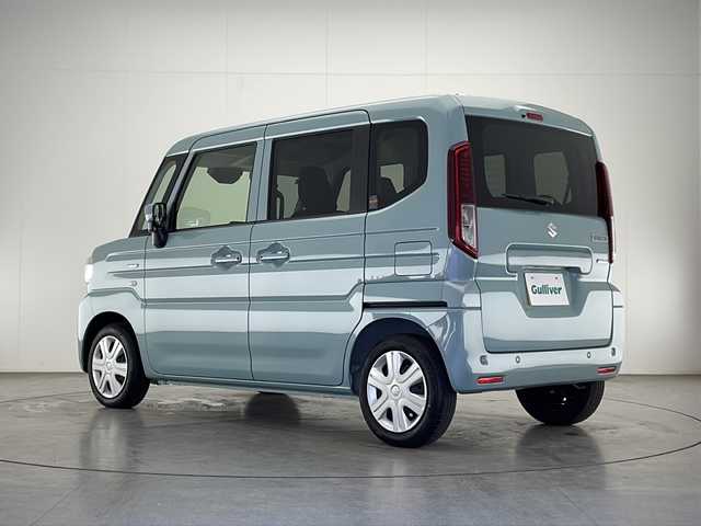 スズキ スペーシア HYBRID X 宮崎県 2023(令5)年 0.1万km未満 オフブルーM デジタルスピードメーター&マルチインフォメーションディスプレイ/デュアルセンサーブレーキサポートII/コーナーセンサー/両側パワースライドドア/前席シートヒーター/後席マルチユースフラップ/電動格納ミラー/ステアリングスイッチ/アイドリングストップ/ロールサンシェード/純正フロアマット/プッシュスタート