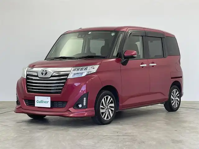 トヨタ ルーミー カスタムG 群馬県 2020(令2)年 3万km マゼンタベリーマイカM 社外７インチナビ　パノラマモニター　両側パワースライドドア　クルーズコントロール　ＬＥＤライト　シートヒーター　純正１４インチＡＷ　ステアリングリモコン　スマートキー　ＥＴＣ　ドラレコ　禁煙車
