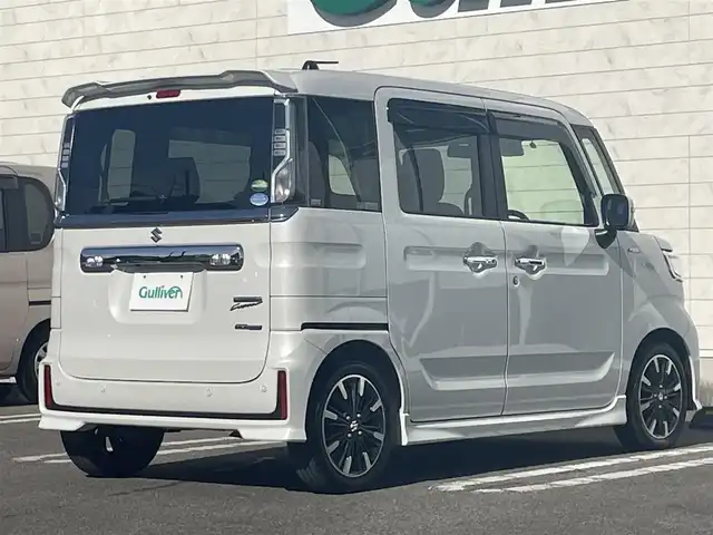 スズキ スペーシア カスタム HYBRID XS ターボ 宮崎県 2020(令2)年 3.3万km ピュアホワイトP 純正フルセグナビ/（DVD再生機能付き）（BT）/アイドリングストップ/全周囲カメラ/バックカメラ/プッシュスタート/MTモード付AT/パドルシフト/パワーウィンドウ/パワーステアリング/純正LEDヘッドライト/純正フロアマット/オートライト/クルーズコントロール/純正アルミホイール/レザーシート/ドライブレコーダー/横滑り防止装置/盗難防止装置/エアバックW/衝突被害軽減システム/ABS/AAC/ETC