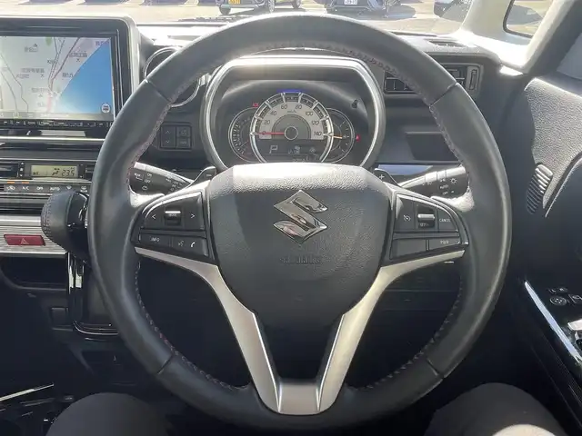 スズキ スペーシア カスタム HYBRID XS ターボ 宮崎県 2020(令2)年 3.3万km ピュアホワイトP 純正フルセグナビ/（DVD再生機能付き）（BT）/アイドリングストップ/全周囲カメラ/バックカメラ/プッシュスタート/MTモード付AT/パドルシフト/パワーウィンドウ/パワーステアリング/純正LEDヘッドライト/純正フロアマット/オートライト/クルーズコントロール/純正アルミホイール/レザーシート/ドライブレコーダー/横滑り防止装置/盗難防止装置/エアバックW/衝突被害軽減システム/ABS/AAC/ETC