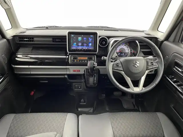 スズキ スペーシア カスタム HYBRID XS ターボ 福井県 2018(平30)年 4.6万km フェニックスレッドパール/ブルーイッシュブラックパール 純正ディラーオプションナビ【CN-RZ83]  /CD/DVD/フルセグTV/Bluetooth/SD/USB/AM/FM/アラウンドビューモニター/デュアルセンサーブレーキサポート/プッシュスタート /ビルトインETC/クルーズコントロール/革巻きステアリング/ステアリングリモコン/パドルシフト/ステアリングチルド機構/オートライト /フォグランプ/ウィンカー・電動格納式ミラー/サーキュレーター/純正フロアマット/サイドバイザー