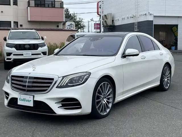 メルセデス・ベンツ Ｓ４００ｄ 4マチック スポーツリミテッド 道央・札幌 2020(令2)年 2.2万km ダイヤモンドホワイト 登録時走行距離　21644km/　4　W　D　/ディーゼルターボ/ブルメスターサウンドスピーカー/サンルーフ/純正メーカーナビ/(AM/FM/BT)/フルセグTV/全方位カメラ/フロント/サイド/バックカメラ/パドルシフト/前席パワーシート/シートメモリ/全席シートヒーター/前席エアシート/純正前後ドライブレコーダー/USBポート/置くだけ充電/アイドリングストップ/プッシュスタート/スマートキー/スペアキー×１/純正AW付冬タイヤあり/取説/保証書