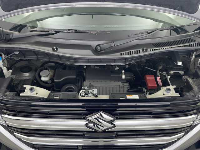 スズキ スペーシア カスタム HYBRID XS 栃木県 2023(令5)年 1万km スチールシルバーM 純正9インチナビ/　Apple CarPlay/Android Auto/Bluetooth/フルセグTV/HDMI/FM/AM/スズキセーフティサポート/・デュアルセンサーブレーキサポート/・誤発進抑制/・車線維持支援/・車線逸脱抑制/・アダプティブクルーズコントロール/・ハイビームアシスト/・標識認識/・ふらつき警報/・発進お知らせ/全周囲カメラ/マルチユースフラップ/両側パワースライドドア/ETC/シートヒーター(D/N席)/ステアリングヒーター/ベンチシート/助手席シートアンダーボックス/純正15インチアルミホイール/スマートキー/サイド+カーテンエアバッグ