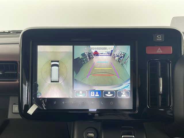 スズキ スペーシア カスタム HYBRID XS 栃木県 2023(令5)年 1万km スチールシルバーM 純正9インチナビ/　Apple CarPlay/Android Auto/Bluetooth/フルセグTV/HDMI/FM/AM/スズキセーフティサポート/・デュアルセンサーブレーキサポート/・誤発進抑制/・車線維持支援/・車線逸脱抑制/・アダプティブクルーズコントロール/・ハイビームアシスト/・標識認識/・ふらつき警報/・発進お知らせ/全周囲カメラ/マルチユースフラップ/両側パワースライドドア/ETC/シートヒーター(D/N席)/ステアリングヒーター/ベンチシート/助手席シートアンダーボックス/純正15インチアルミホイール/スマートキー/サイド+カーテンエアバッグ