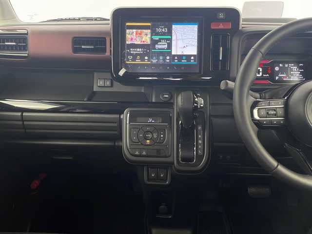 スズキ スペーシア カスタム HYBRID XS 栃木県 2023(令5)年 1万km スチールシルバーM 純正9インチナビ/　Apple CarPlay/Android Auto/Bluetooth/フルセグTV/HDMI/FM/AM/スズキセーフティサポート/・デュアルセンサーブレーキサポート/・誤発進抑制/・車線維持支援/・車線逸脱抑制/・アダプティブクルーズコントロール/・ハイビームアシスト/・標識認識/・ふらつき警報/・発進お知らせ/全周囲カメラ/マルチユースフラップ/両側パワースライドドア/ETC/シートヒーター(D/N席)/ステアリングヒーター/ベンチシート/助手席シートアンダーボックス/純正15インチアルミホイール/スマートキー/サイド+カーテンエアバッグ