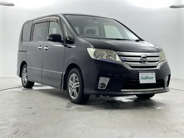 日産 セレナ ハイウェイスター 福井県 2011(平23)年 12.1万km スーパーブラック 純正ナビ　/両側パワースライドドア　/ＥＴＣ　/ダブルエアコン　/プッシュスタート　/スマートキー　/オートライト