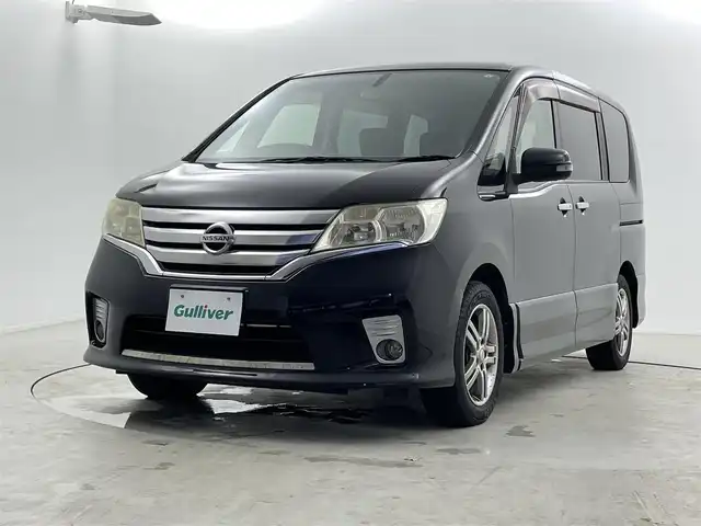 日産 セレナ ハイウェイスター 福井県 2011(平23)年 12.1万km スーパーブラック 純正ナビ　/両側パワースライドドア　/ＥＴＣ　/ダブルエアコン　/プッシュスタート　/スマートキー　/オートライト