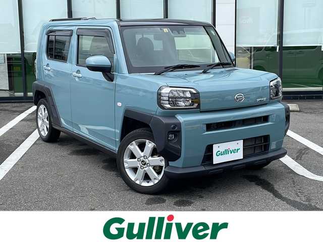 ダイハツ タフト G 岐阜県 2022(令4)年 4.6万km レイクブルーメタリック 登録時走行距離45942km/社外7型ＳＤナビ　/フルセグテレビ　/ガラスルーフ　/ＥＴＣ　/バックカメラ　/コーナーセンサー前後　/ＬＥＤヘッドライト　/スマートキー　/スペアキー１本　/シートヒーター前席　/純正１５アルミホイール　/ルーフレール/プッシュスタート/パワーステアリング/パワーウィンドウ/アイドリングストップ/エアコンAAC/Blue tooth接続/CDチェンジャー/USB入力端子/SDミュージックサーバー/フルフラットシート/純正フロアマット/ABS/横滑り防止装置/オートライト/エアバッグW＋サイド/衝突被害軽減システム