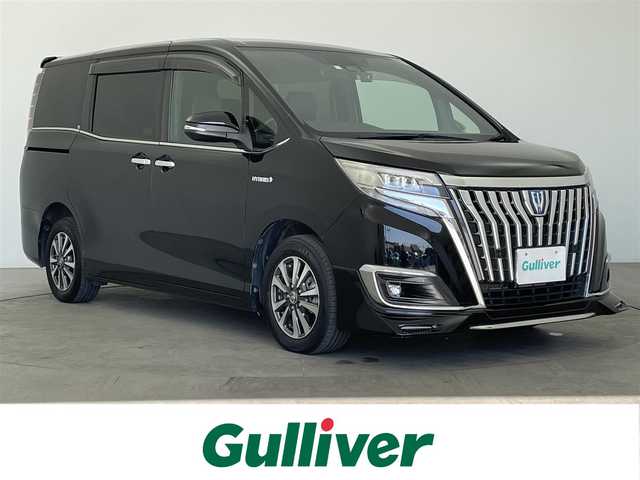 トヨタ エスクァイア ハイブリッド Gi 大分県 2019(令1)年 5.3万km ブラック トヨタセーフティーセンスC/・プリクラッシュセーフティー/・レーンディパーチャーアラート/・オートハイビーム/・インテリジェントクリアランスソナー/純正ナビ/（フルセグ/CD/DVD/Bluetooth）/バックカメラ/フリップダウンモニター/シートヒーター/両側パワースライドドア/前後ドライブレコーダ/ステアリングスイッチ/オートリトラミラー/純正アルミホイール/スマートキープッシュスタート