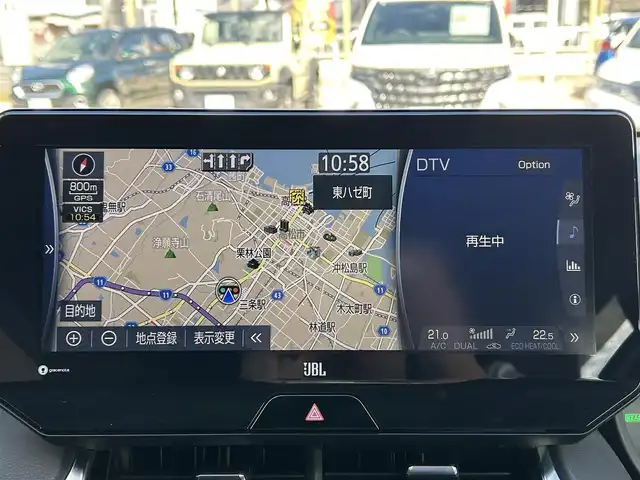 トヨタ ハリアー ハイブリッド G 香川県 2020(令2)年 10.9万km ブラック 純正SDナビ/【Bluetooth/フルセグ】/バックカメラ/JBLスピーカー/デジタルインナーミラー/電子パーキング/パワーバックドア/オートハイビーム/ハーフレザーシート/パワーシート/ETC2.0/LEDヘッドライト/スマートキー/純正マット