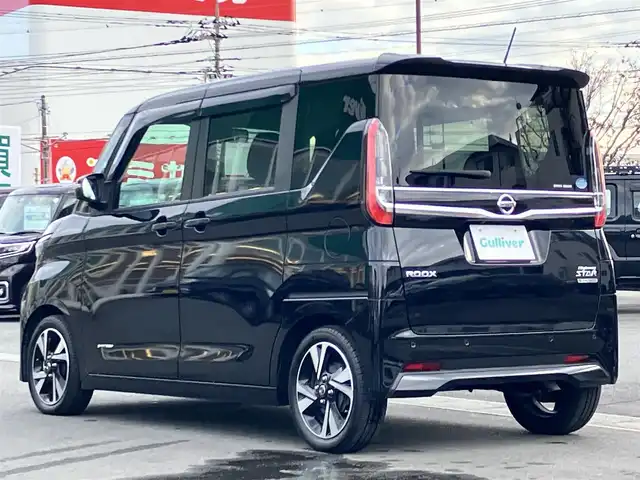 日産 ルークス HWS Gターボ プロパイロットED 静岡県 2021(令3)年 5.1万km ブラック エンジンスタートボタン/パワーステアリング/パワーウィンドウ/アイドリングストップ/ターボ/スマートキー/オートエアコン/レーダークルーズコントロール/USB入力端子/全方位カメラ/ベンチシート/純正フロアマット/両側パワースライドドア/布シート/純正アルミホイール/ABS/横滑り防止装置/コーナーセンサー前後/レーンキープアシスト/オートライト/LEDヘッドライト/Ｗ+サイドエアバッグ/衝突軽減システム/プロパイロット