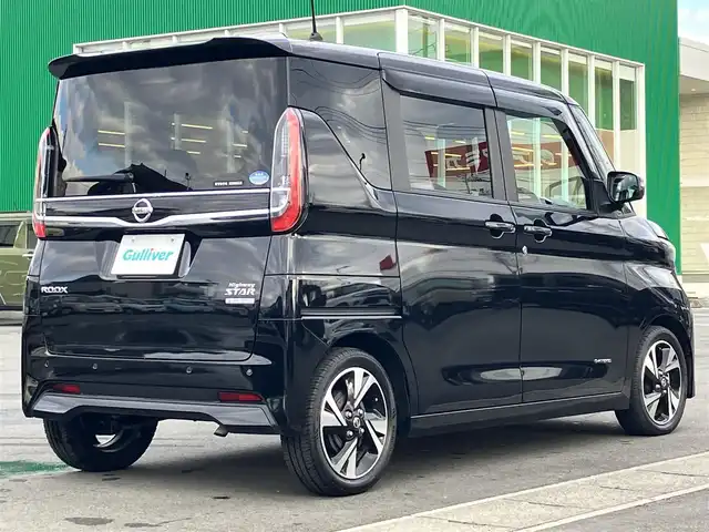 日産 ルークス HWS Gターボ プロパイロットED 静岡県 2021(令3)年 5.1万km ブラック エンジンスタートボタン/パワーステアリング/パワーウィンドウ/アイドリングストップ/ターボ/スマートキー/オートエアコン/レーダークルーズコントロール/USB入力端子/全方位カメラ/ベンチシート/純正フロアマット/両側パワースライドドア/布シート/純正アルミホイール/ABS/横滑り防止装置/コーナーセンサー前後/レーンキープアシスト/オートライト/LEDヘッドライト/Ｗ+サイドエアバッグ/衝突軽減システム/プロパイロット