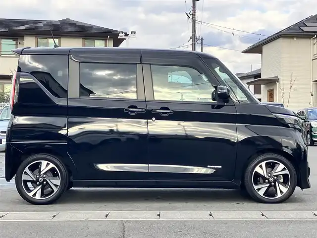 日産 ルークス HWS Gターボ プロパイロットED 静岡県 2021(令3)年 5.1万km ブラック エンジンスタートボタン/パワーステアリング/パワーウィンドウ/アイドリングストップ/ターボ/スマートキー/オートエアコン/レーダークルーズコントロール/USB入力端子/全方位カメラ/ベンチシート/純正フロアマット/両側パワースライドドア/布シート/純正アルミホイール/ABS/横滑り防止装置/コーナーセンサー前後/レーンキープアシスト/オートライト/LEDヘッドライト/Ｗ+サイドエアバッグ/衝突軽減システム/プロパイロット