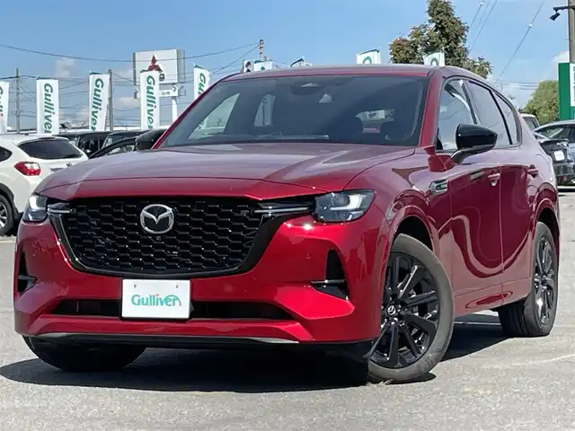 マツダ ＣＸ－６０ XD HV エクスクルーシブスポーツ 道央・札幌 2022(令4)年 1万km ソウルレッドクリスタルM ４WD/BOSEサウンドシステム/純正メーカーナビ/AM/FM/BT/フルセグ/衝突被害軽減ブレーキ/横滑り防止装置/レーダークルーズコントロール/ダウンヒルアシストコントロール/レーンキープアシスト/クリアランスソナー/ブラインドスポットモニター/全方位カメラ/アイドリングストップ/Mi-DRIVE/パワーバックドア/前席パワーシート/D席メモリーシート/全席シートヒーター/前席エアシート/レザーシート/革巻きステアリング/ステアリングリモコン/パドルシフト/ハンドルヒーター/AC100V/置くだけ充電/電動パーキング/オートブレーキホールド/プッシュスタート/スマートキー/LEDヘッドライト/オートライト/オートハイビーム/電動格納ミラー/ウィンカーミラー/純正フロアマット/ドアバイザー/スペアキー