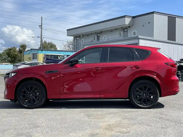マツダ ＣＸ－６０ XD HV エクスクルーシブスポーツ 道央・札幌 2022(令4)年 1万km ソウルレッドクリスタルM ４WD/BOSEサウンドシステム/純正メーカーナビ/AM/FM/BT/フルセグ/衝突被害軽減ブレーキ/横滑り防止装置/レーダークルーズコントロール/ダウンヒルアシストコントロール/レーンキープアシスト/クリアランスソナー/ブラインドスポットモニター/全方位カメラ/アイドリングストップ/Mi-DRIVE/パワーバックドア/前席パワーシート/D席メモリーシート/全席シートヒーター/前席エアシート/レザーシート/革巻きステアリング/ステアリングリモコン/パドルシフト/ハンドルヒーター/AC100V/置くだけ充電/電動パーキング/オートブレーキホールド/プッシュスタート/スマートキー/LEDヘッドライト/オートライト/オートハイビーム/電動格納ミラー/ウィンカーミラー/純正フロアマット/ドアバイザー/スペアキー