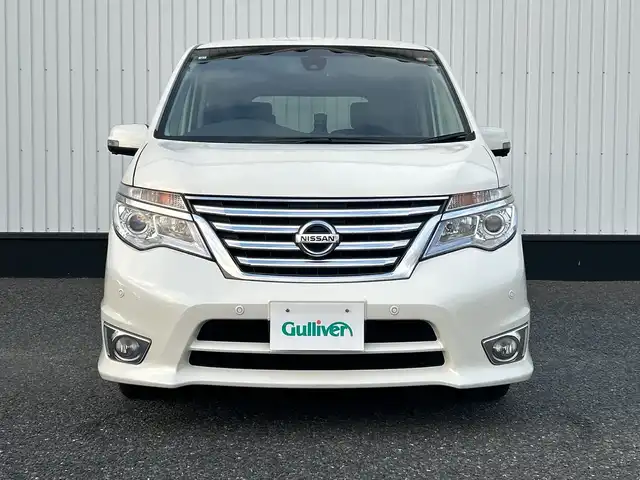 日産 セレナ HWS S HV Vセレ +Sefty Aセーフ 千葉県 2015(平27)年 8.5万km ブリリアントホワイトパール 社外メモリナビ/(Bluetooth/TV/CD/DVD)/全方位カメラ/衝突被害軽減システム/車線逸脱警報/クルーズコントロール/フリップダウンモニター/禁煙車/両側パワースライドドア/横滑り防止装置/ETC/アイドリングストップ/LEDヘッドライト/フォグランプ/オートライト/ウィンカーミラー/電動格納ミラー/純正16インチAW/シートリフター/プッシュスタート/スマートキー/フロアマット/ドアバイザー/スペアキー/取扱説明書/保証書