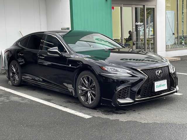 レクサス ＬＳ 500 Fスポーツ 京都府 2018(平30)年 5.2万km ブラック サンルーフ　純正メーカーナビ　パノラミックビューモニター　マークレビンソン　黒革シート　シートベンチレーター　レーダークルーズ　ブラインドスポットモニター　デジタルインナーミラー　ビルトインＥＴＣ　4本出しマフラー