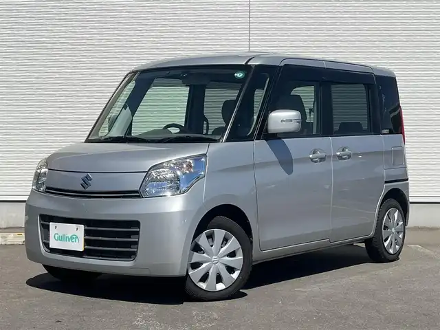 スズキ スペーシア T 秋田県 2013(平25)年 10.8万km シルキーシルバーメタリック ４WD/ターボ/両側パワスラ/社外ナビ/ワンセグ/バックカメラ/アイドリングストップ/プッシュスタート/ドライブレコーダー/ステアリングスイッチ/ETC/純正フロアマット/純正ドアバイザー/オートライト/オートエアコン/パワーステアリング/パワーウィンドウ/横滑り防止/盗難防止装置/保証書/取扱説明書/記録簿