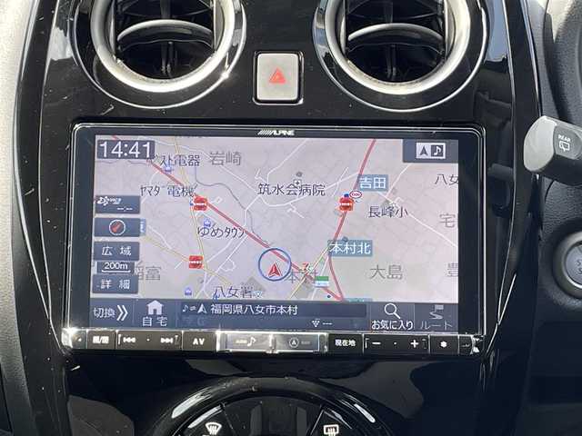 日産 ノート e－パワー X 福岡県 2019(平31)年 5.8万km スーパーブラック アルパイン９インチナビ（X9Z）/アラウンドビューモニター /インテリジェントルームミラー /CD/DVD /フルセグTV  /Bluetooth /エマージェンシーブレーキ /ETC /純アルミ15インチ