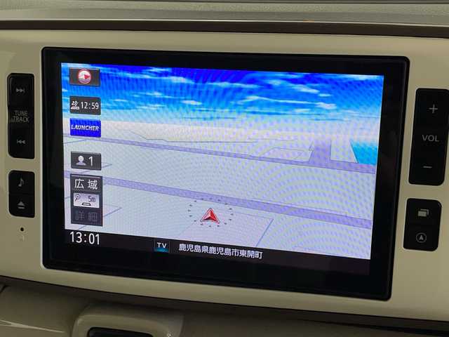 ダイハツ ムーヴ キャンバス X LTD メイクアップ SA Ⅲ 鹿児島県 2018(平30)年 7.5万km パールホワイトⅢ/ナチュラルベージュマイカメタリック 2トーン 純正8インチナビ/（AM/FM/CD/DVD/Bluetooth/HDMI）/フルセグテレビ/バックカメラ/両側パワースライドドア/ETC/スマートアシストIII/・衝突警報機能/・衝突回避支援ブレーキ/・誤発進抑制制御機能/・車線逸脱警報機能/・先行車発進お知らせ機能/・オートハイビーム/オートエアコン/スマートキー/横滑り防止装置