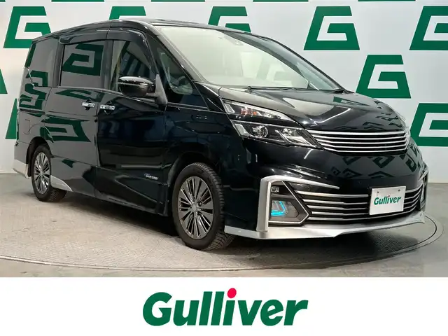 日産 セレナ ライダー プロパイロット E 鹿児島県 2017(平29)年 6.4万km ダイヤモンドブラック 禁煙車/純正ナビ/（BluetoothフルセグTV　DVD/CD）/バックカメラ/フリップダウンモニター/前後ドライブレコーダー/ETC/ブレーキホールド/プロパイロット/クルーズコントロール/社外16インチアルミホイール/フルエアロ/ハンズフリーオートスライドドア/両側パワースライドドア/LEDヘッドライト