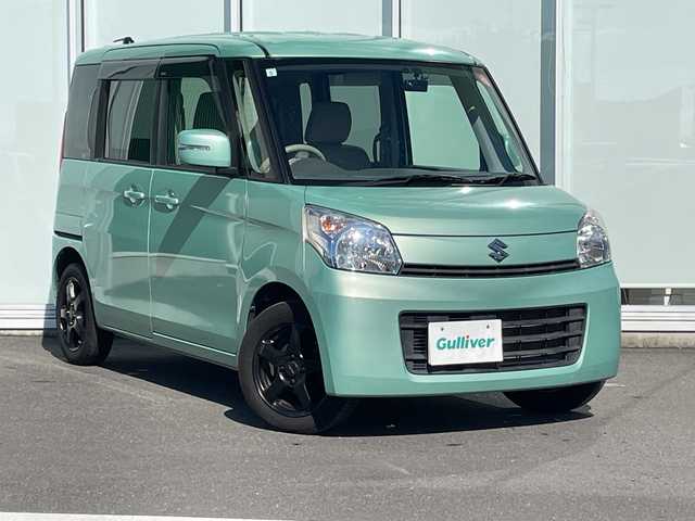 スズキ スペーシア T 神奈川県 2013(平25)年 5.3万km フォレストアクアメタリック 純正ＳＤナビＴＶ　/バックカメラ　/片側パワースライドドア　/ＥＴＣ　/スマートキー　/電動格納ミラー　/社外アルミホイール　/純正フロアマット　/ドアバイザー　/ＨＤＭＩポート　/プッシュスタート　/ＬＥＤヘッドライト