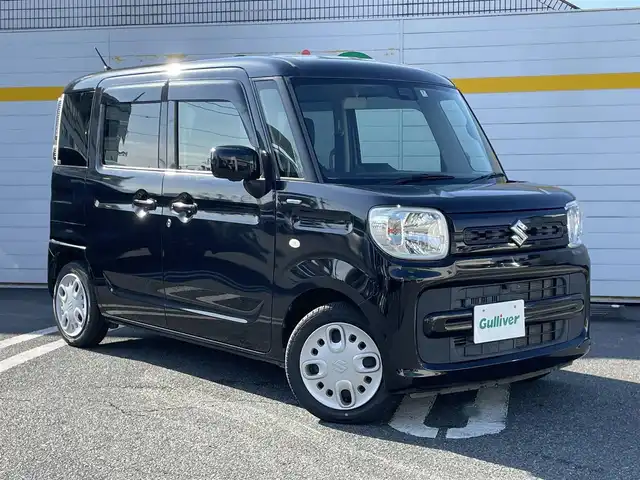 スズキ スペーシア HYBRID G 埼玉県 2018(平30)年 2.6万km ブルーイッシュブラックパール3 ・純正ディーラーOPナビ(CN-RZ743W)/・全周囲カメラ/・バックカメラ/・コーナーセンサー/・スペアキー有/・スタッドレスタイヤ積込