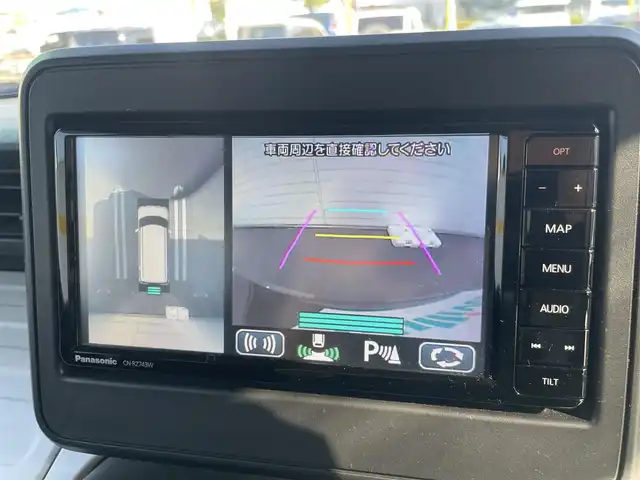 スズキ スペーシア HYBRID G 埼玉県 2018(平30)年 2.6万km ブルーイッシュブラックパール3 ・純正ディーラーOPナビ(CN-RZ743W)/・全周囲カメラ/・バックカメラ/・コーナーセンサー/・スペアキー有/・スタッドレスタイヤ積込