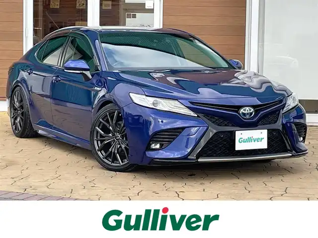 トヨタ カムリ WS 宮崎県 2018(平30)年 5.1万km ダークブルーマイカM 純正ナビ／フルセグＴＶ／バックカメラ／ＥＴＣ／車高調／社外アルミ／ブリッツ４本出しマフラー／クリアランスソナー／ＥＴＣ／レーダークルーズ／パワーシート／オートマチックハイビーム