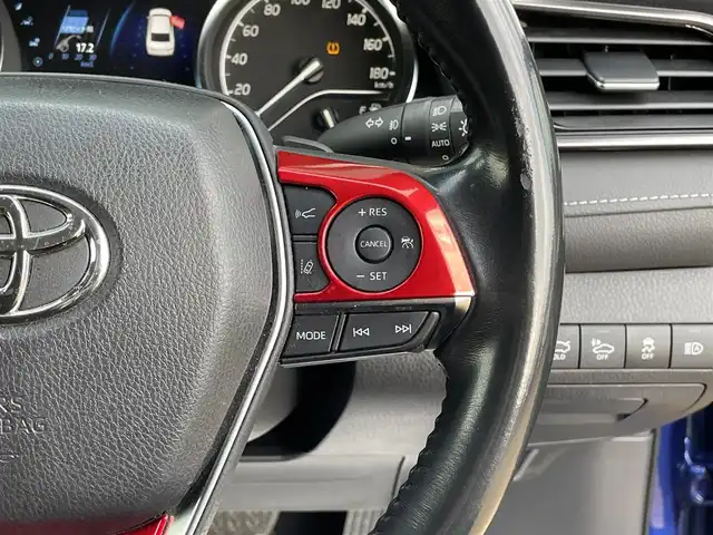 トヨタ カムリ WS 宮崎県 2018(平30)年 5.1万km ダークブルーマイカM 純正ナビ／フルセグＴＶ／バックカメラ／ＥＴＣ／車高調／社外アルミ／ブリッツ４本出しマフラー／クリアランスソナー／ＥＴＣ／レーダークルーズ／パワーシート／オートマチックハイビーム