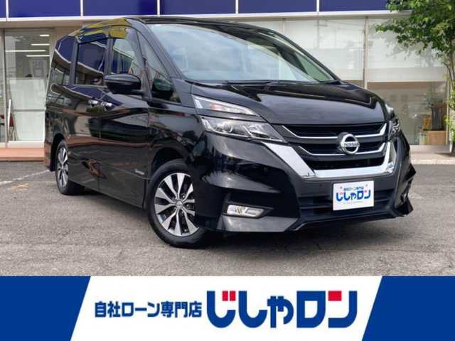 日産 セレナ ハイウェイスター 静岡県 2017(平29)年 10.8万km ダイヤモンドブラック (株)IDOMが運営する【じしゃロン焼津店】の自社ローン専用車両になります。こちらは現金またはオートローンご利用時の価格です。自社ローンご希望の方は別途その旨お申付け下さい /純正ＳＤナビ/(フルセグＴＶ/Ｂｌｕｅｔｏｏｔｈ接続/ＣＤ/ＤＶＤ/ＢＤ)/後席モニター/両側パワースライドドア/３６０°カメラ/自動駐車/衝突軽減ブレーキ/クルーズコントロール/ＥＴＣ/純正ＡＷ