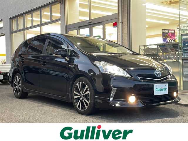 トヨタ プリウス α G 高知県 2013(平25)年 12.2万km ブラック 純正ナビ/(Bluetooth/CD/SD/DVD/フルセグ)/バックカメラ/ビルトインETC/クルーズコントロール/前後ドライブレコーダー/社外17インチアルミホイール/モデリスタエアロ/オートライト/LEDヘッドライト/フォグランプ/プッシュスタート/スマートキー/スペアキー1本/純正フロアマット/純正ドアバイザー/横滑り防止装置/衝突被害軽減ブレーキ