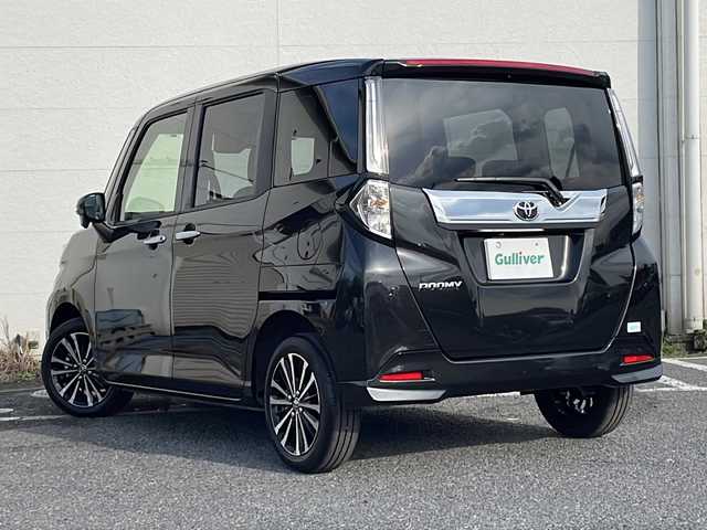 トヨタ ルーミー カスタムG－T 千葉県 2025(令7)年 0.1千km ブラックマイカメタリック ワンオーナー　純正９インチディスプレイオーディオ　バックカメラ　アップルカープレイ　ＥＴＣ　両側パワースライドドア　レーダークルーズコントロール　前後センサー LEDライト オートライト スマートキー