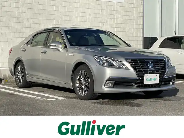 トヨタ クラウン ハイブリッド ロイヤルサルーンG 宮崎県 2014(平26)年 9.2万km プレシャスシルバー メーカーHDDナビ　/　AM FM CD DVD BT TV/全方位モニター/トヨタセーフティーセンス/　・プリクラッシュセーフティー/　・レーンキープアシスト/　・オートマチックハイビーム/レーダークルーズコントロール/シートヒーター/パワーシート/ドライブレコーダー/ETC車載器/社外レーダー/スマートキー/プッシュスタート/トランクイージークローザー