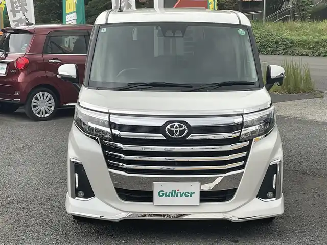 トヨタ ルーミー カスタムG－T 神奈川県 2022(令4)年 2.5万km パールホワイトⅢ ワンオーナー/社外９インチSDナビ・フルセグ・DVD・CD・SD・MSV・USB・Bluetoorh/アラウンドビューカメラ/ビルトインETC/革巻きステアリング/ステアリングリモコン/クルーズコントロール/社外ミラー型ドライブレコーダー/オートホールドメモリー機能/スマートアシスト/前席シートヒーター/シートバックテーブル（運転席・助手席背面）/純正１５インチアルミ/フロアマット/ドアバイザー/新車時保証書/取扱説明書/スマートキー×2