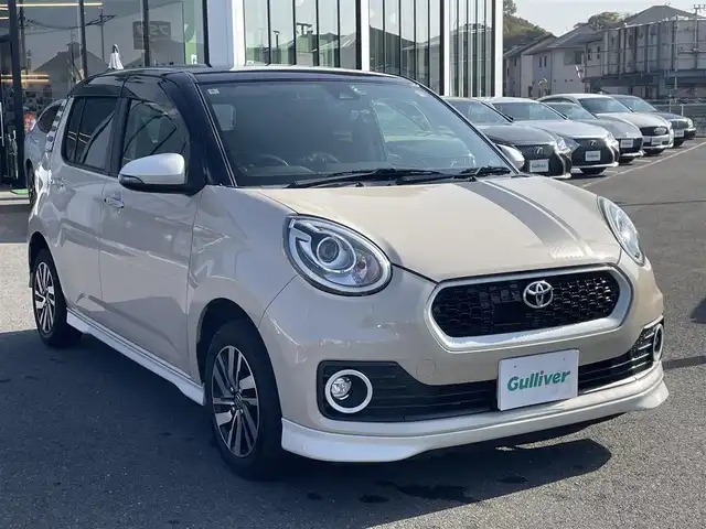 トヨタ パッソ モーダ　Gパッケージ 長崎県 2016(平28)年 6.9万km ブラックマイカメタリック/パウダリーベージュメタリック 2トーン 純正SDナビ/CD/DVD/BT/フルセグTV/バックカメラ/衝突被害軽減システム/革調シートカバー/純正エアロ/ドライブレコーダー/LEDヘッドライト/LEDフォグライト/オートライト/ETC