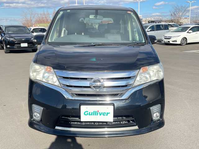 日産 セレナ ハイウェイスター S HV Vセレ 千葉県 2013(平25)年 12万km スーパーブラック 禁煙車/純正ナビ/・CD/DVD/BT/フルセグ/クルーズコントロール/バックカメラ/両側パワースライドドア/HIDヘッドライト/フォグライト/オートライト/スマートキー/スペアキー/ETC