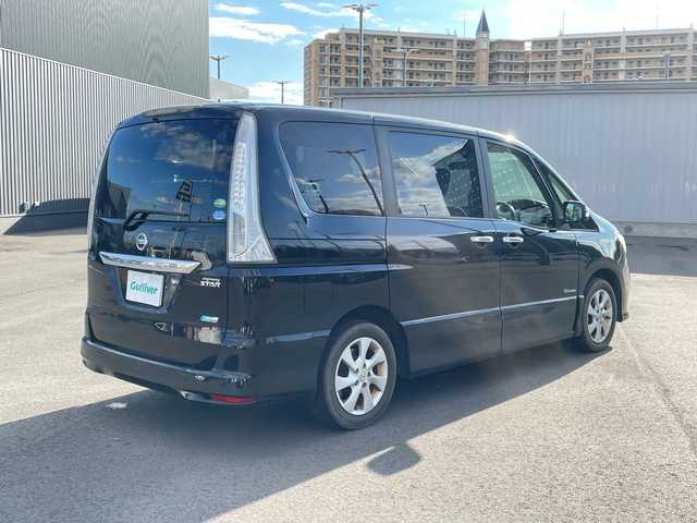 日産 セレナ ハイウェイスター S HV Vセレ 千葉県 2013(平25)年 12万km スーパーブラック 禁煙車/純正ナビ/・CD/DVD/BT/フルセグ/クルーズコントロール/バックカメラ/両側パワースライドドア/HIDヘッドライト/フォグライト/オートライト/スマートキー/スペアキー/ETC