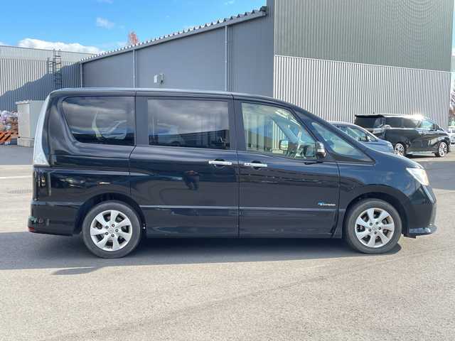 日産 セレナ ハイウェイスター S HV Vセレ 千葉県 2013(平25)年 12万km スーパーブラック 禁煙車/純正ナビ/・CD/DVD/BT/フルセグ/クルーズコントロール/バックカメラ/両側パワースライドドア/HIDヘッドライト/フォグライト/オートライト/スマートキー/スペアキー/ETC